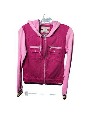 Nike Womens Pink & Magenta Hooded Jacket Size S Cotton & Polyester